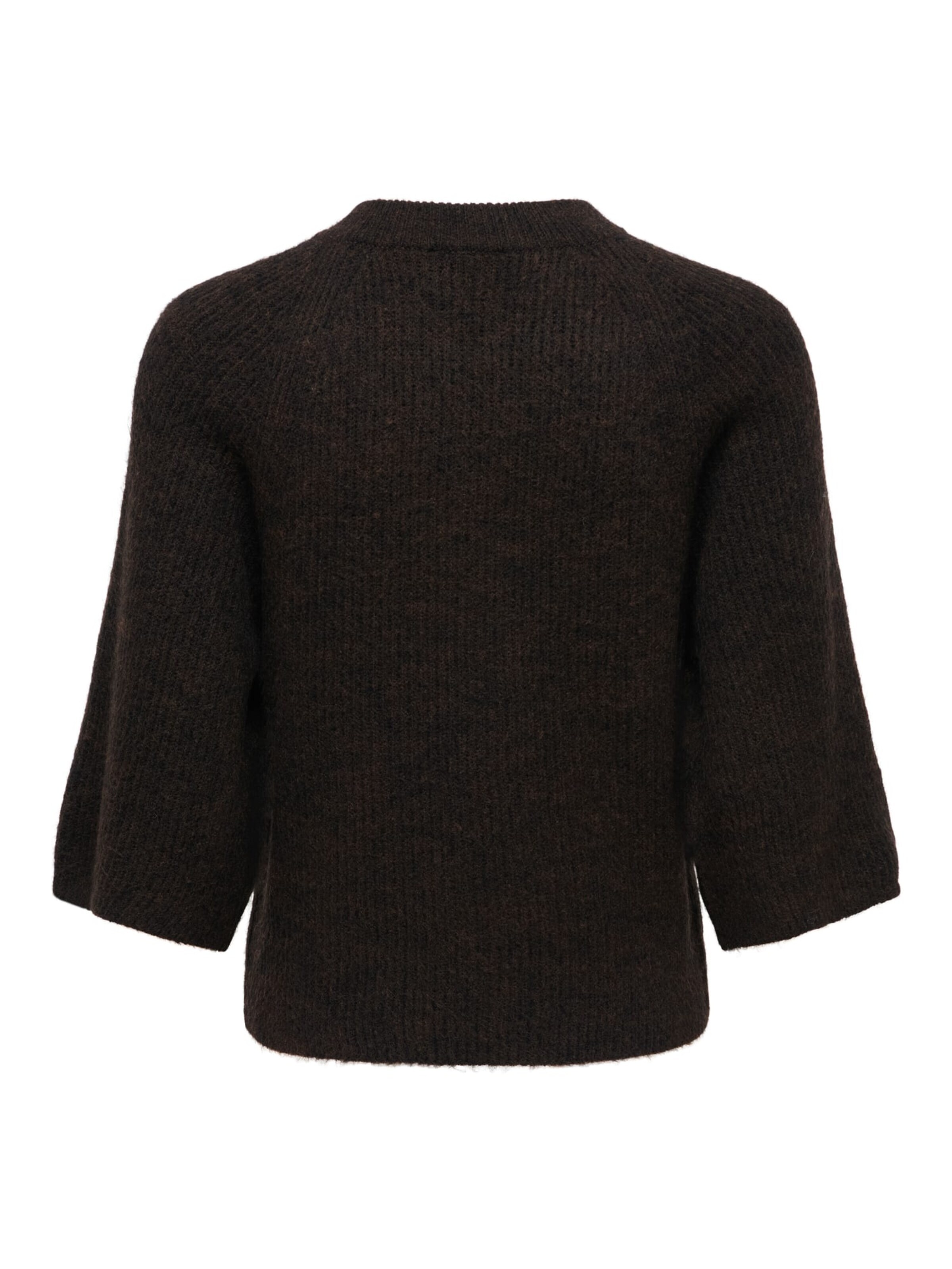 Jaqueline de Yong Gebreid vest 'Hailey' in Bruin