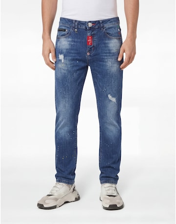 Tapered Jeans di Philipp Plein in blu: frontale