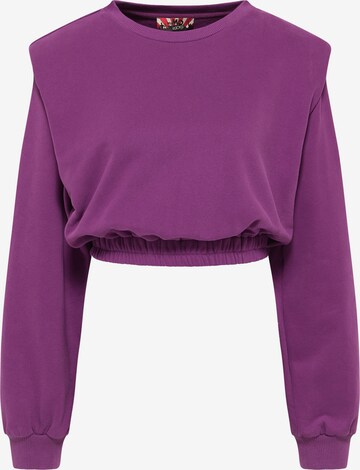 Sweat-shirt myMo ROCKS en violet : devant