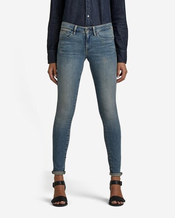 G-Star RAW Skinny Jeans in Blauw: voorkant