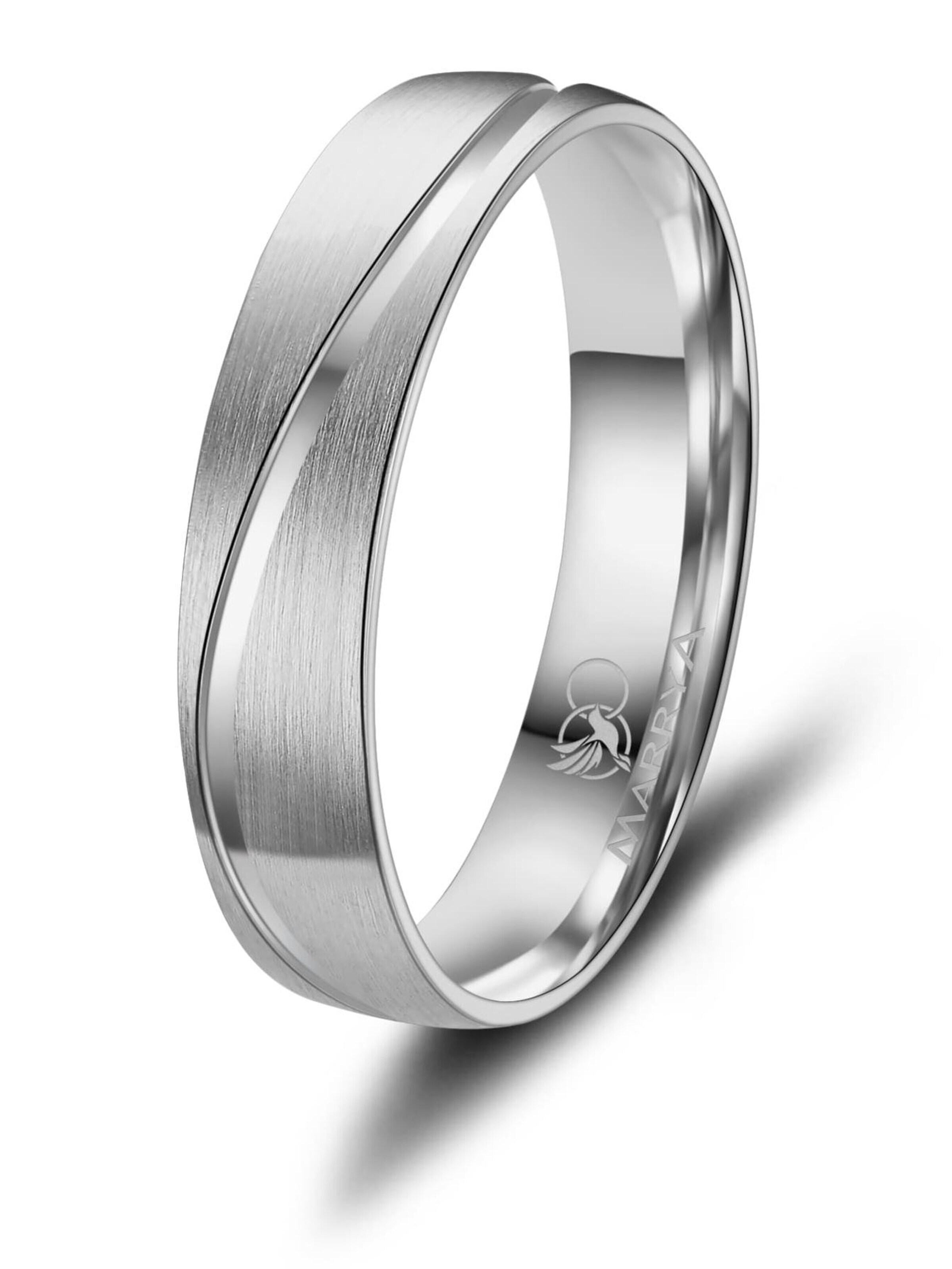 MARRYA Ring 'MARRYA ES-01 Ehering aus Edelstahl – Silberfarben' in Grey