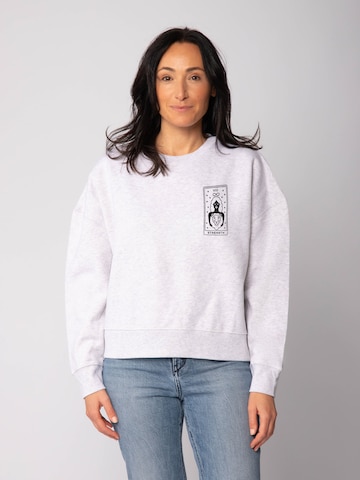 Felpa 'Tarot Strength' di Watapparel in grigio: frontale