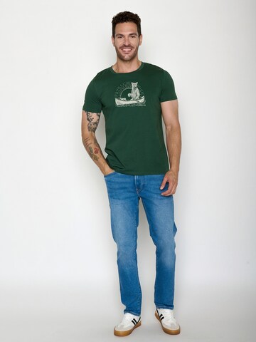 GREENBOMB T-Shirt 'Guide Bear Canoe' in Grün