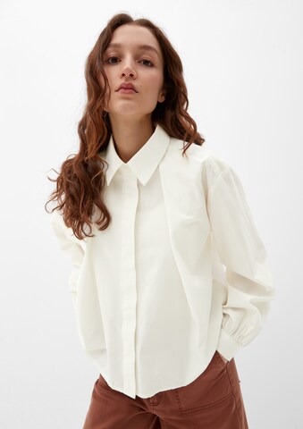 QS Blouse in Beige: voorkant