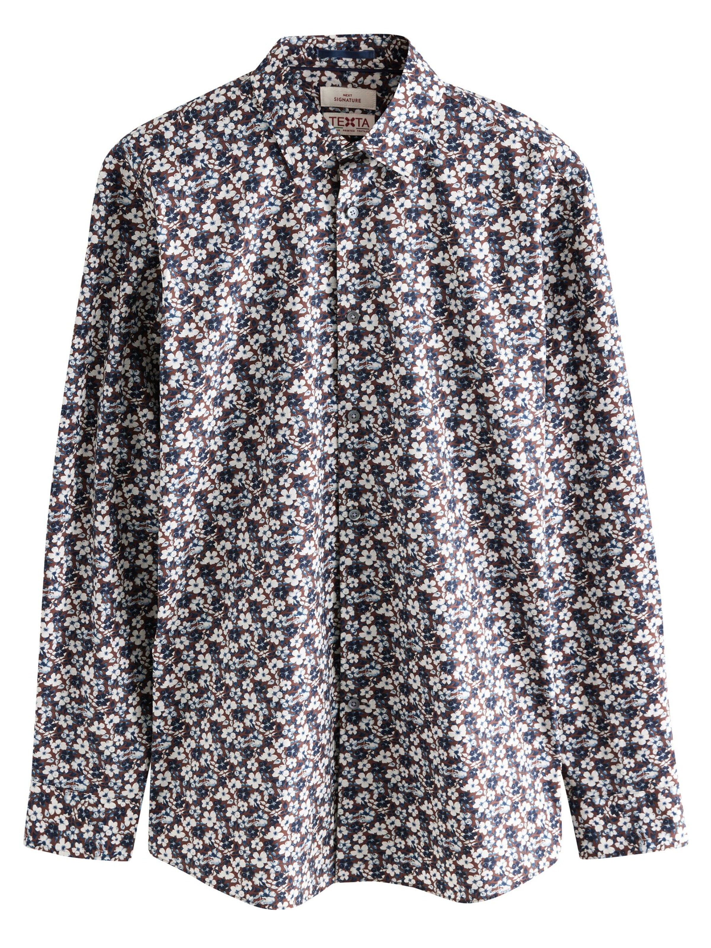 Next Slim Fit Hemd in Braun: Vorderseite