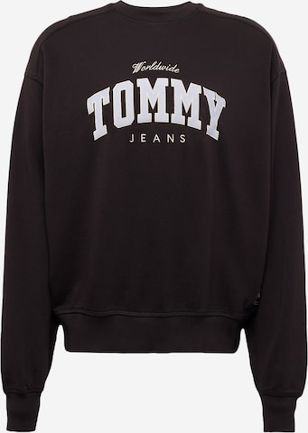 Tommy Jeans Sweatshirt in Zwart: voorkant