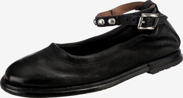 A.S.98 Ballet Flats with Strap 'Tamu' in Black: front