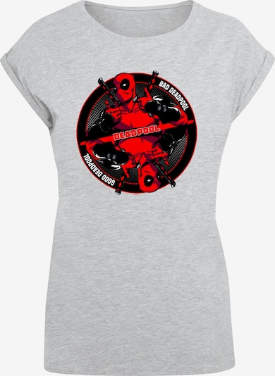 ABSOLUTE CULT T-Shirt 'Deadpool - Good Bad' in hellgrau / rot / schwarz / weiß, Produktansicht