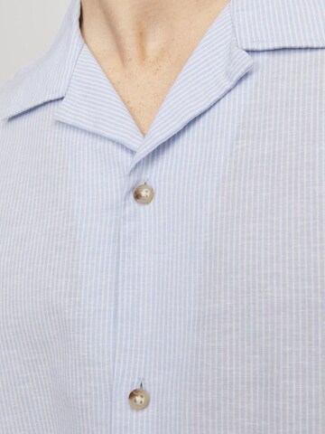 JACK & JONES Comfort fit Button Up Shirt 'JJSummer Resort' in Blue