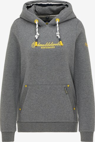 Sweat-shirt 'Hamburg Winterhude' Schmuddelwedda en gris : devant