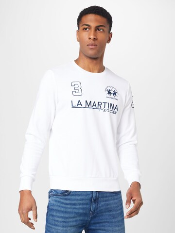 Sweat-shirt La Martina en blanc : devant