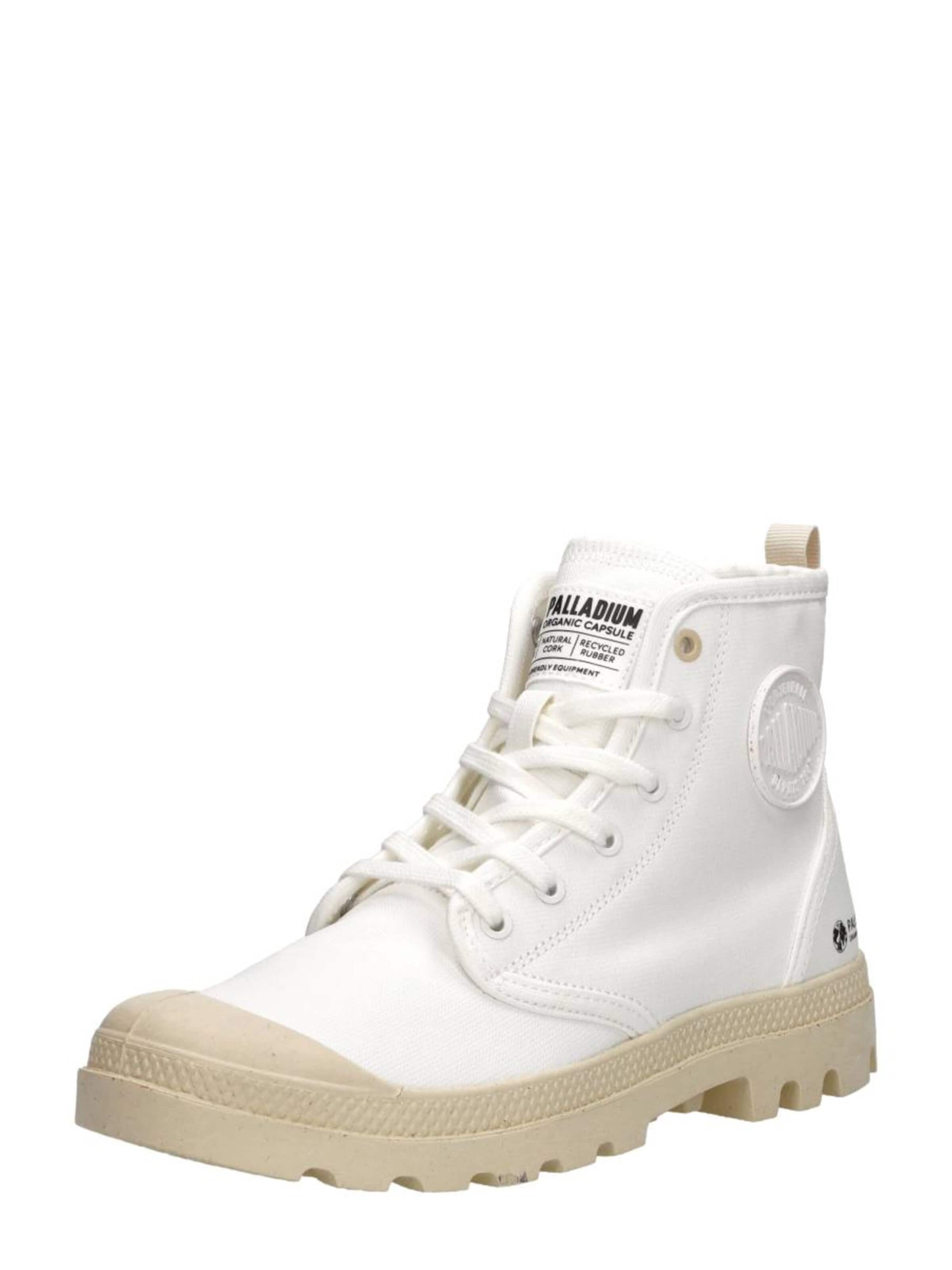 Baskets hautes 'Pampa Hi Zip Oragnic' Palladium en blanc : devant