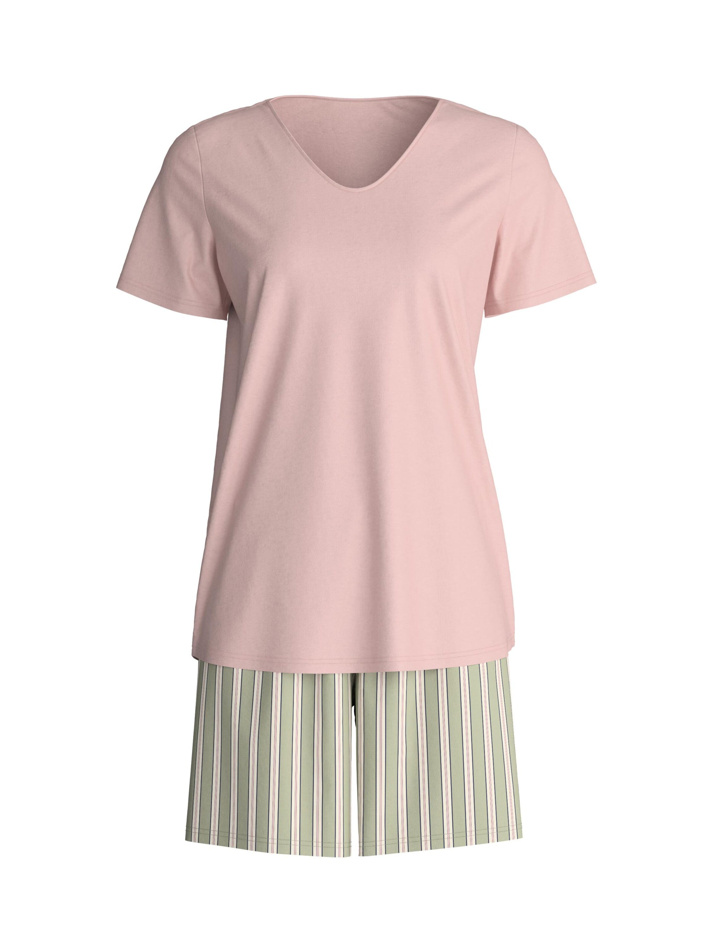 CALIDA Short Pajama Set 'Flower Nights' in Grey: front