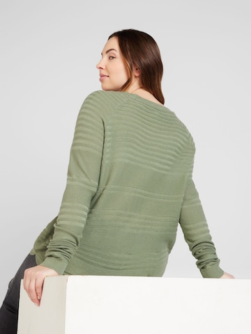 ONLY Carmakoma Sweater 'NEW AIR' in Green