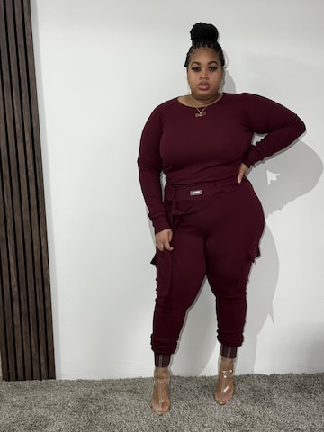 Mowi Fit Tracksuit 'Cargo Legging Set' in Red