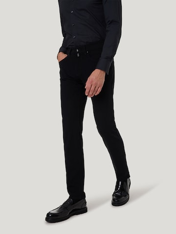 PIERRE CARDIN Slimfit Hose Lyon tapered in Slim Fit in Schwarz