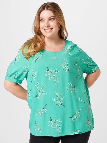 ONLY Carmakoma Blouse 'MEGAN' in Groen: voorkant