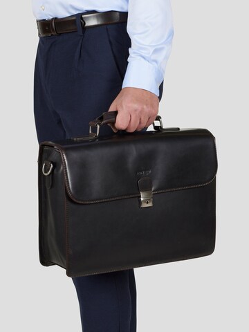 Valigetta ventiquattrore 'Briefcase Bag Eric Dark Brown' di Howard London in marrone
