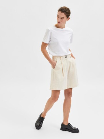 SELECTED FEMME Loose fit Pleat-Front Pants in Beige