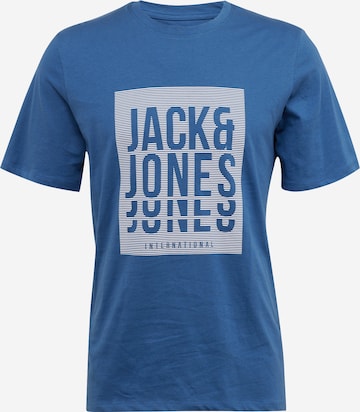 T-Shirt 'FLINT' JACK & JONES en bleu : devant