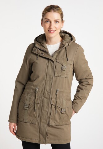 Parka d’hiver usha BLUE LABEL en vert : devant