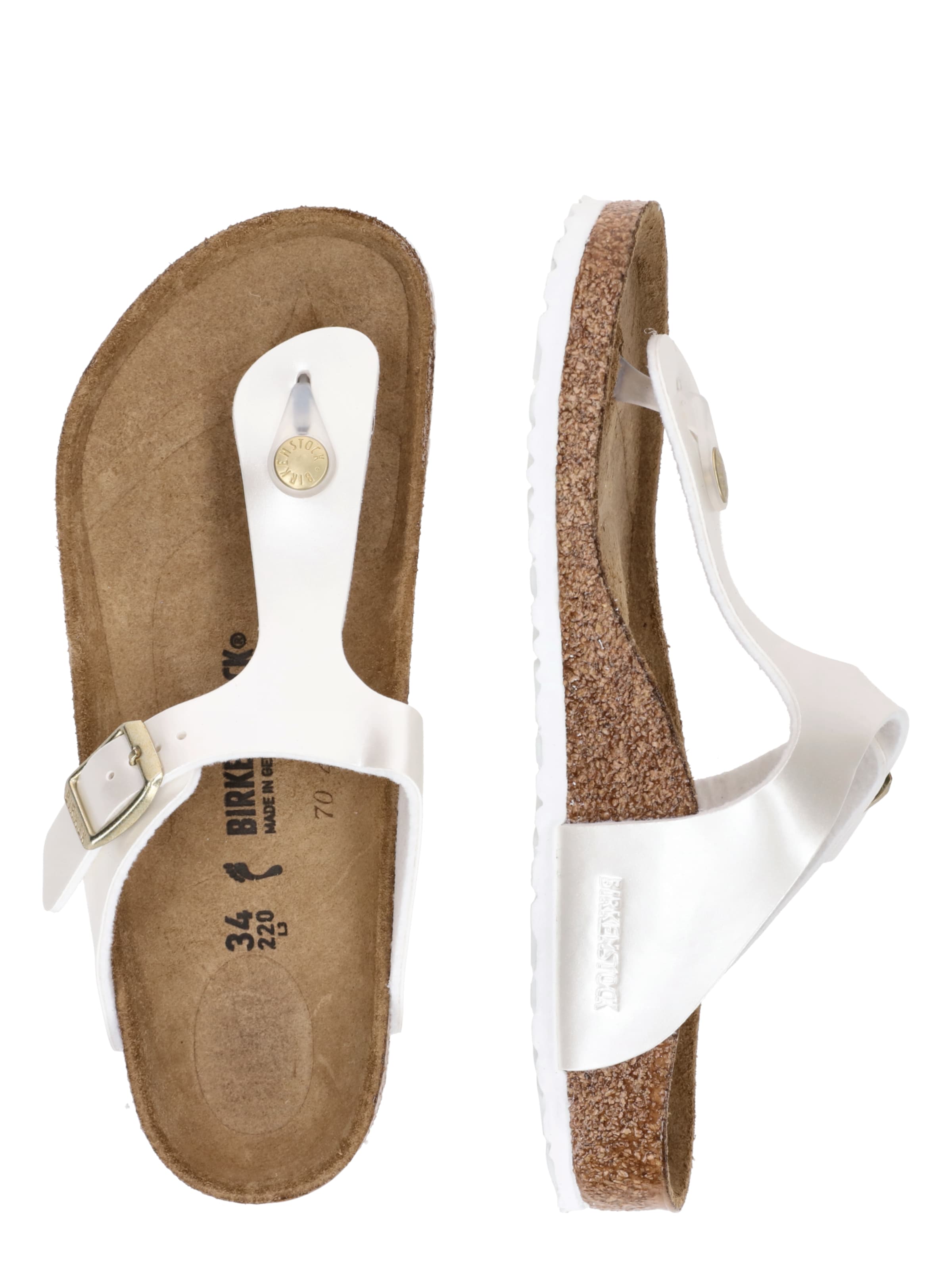 BIRKENSTOCK Отворени обувки 'Gizeh' в бяло