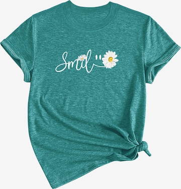 GORHEY Shirt 'Women's Summer Short-Sleeve Shirt with Daisys Tees' in Blue: front