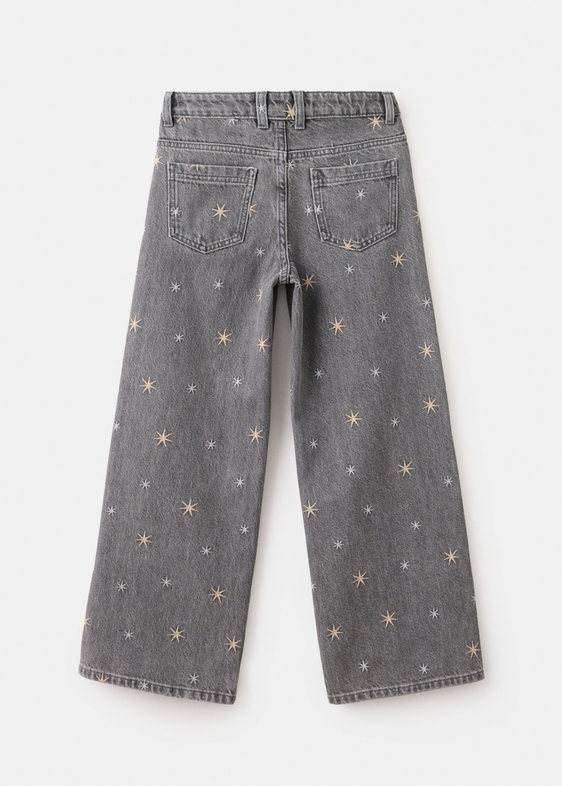 MANGO KIDS Wide leg Jeans 'WIDEB' in Grijs