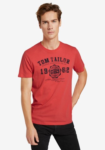 TOM TAILORRegular Fit Majica - crvena boja: prednji dio