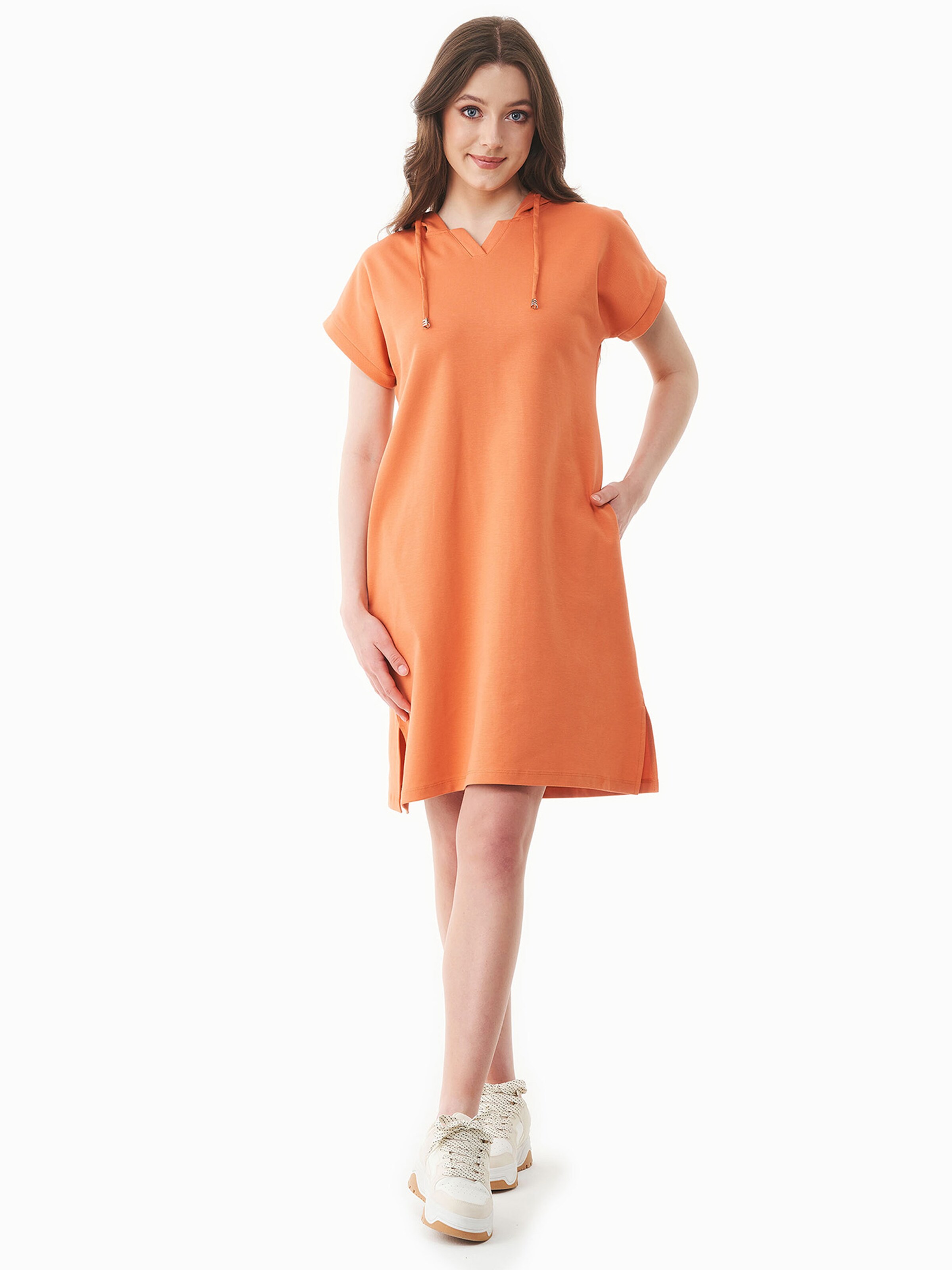 Organication Kleid in Orange: Vorderseite