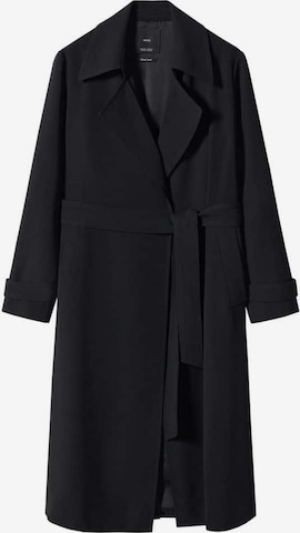 MANGO Between-Seasons Coat 'Fluid' in Black: front