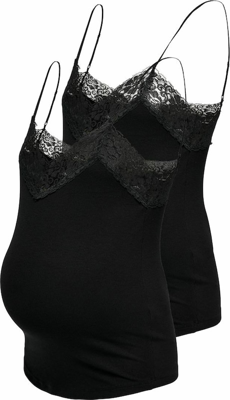 Only Maternity Top in Schwarz