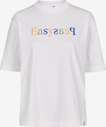 Cleptomanicx Shirt 'Easy Peasy' in White: front