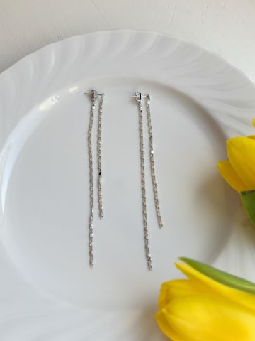 Kamakula Ohrringe 'Linear Chain'‌‌‌ in Silber