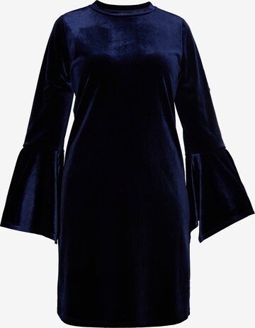 Robe de cocktail Usha en bleu : devant