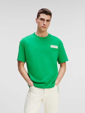 Karl Lagerfeld Тениска 'Ikonik 2.0' в зелено: отпред
