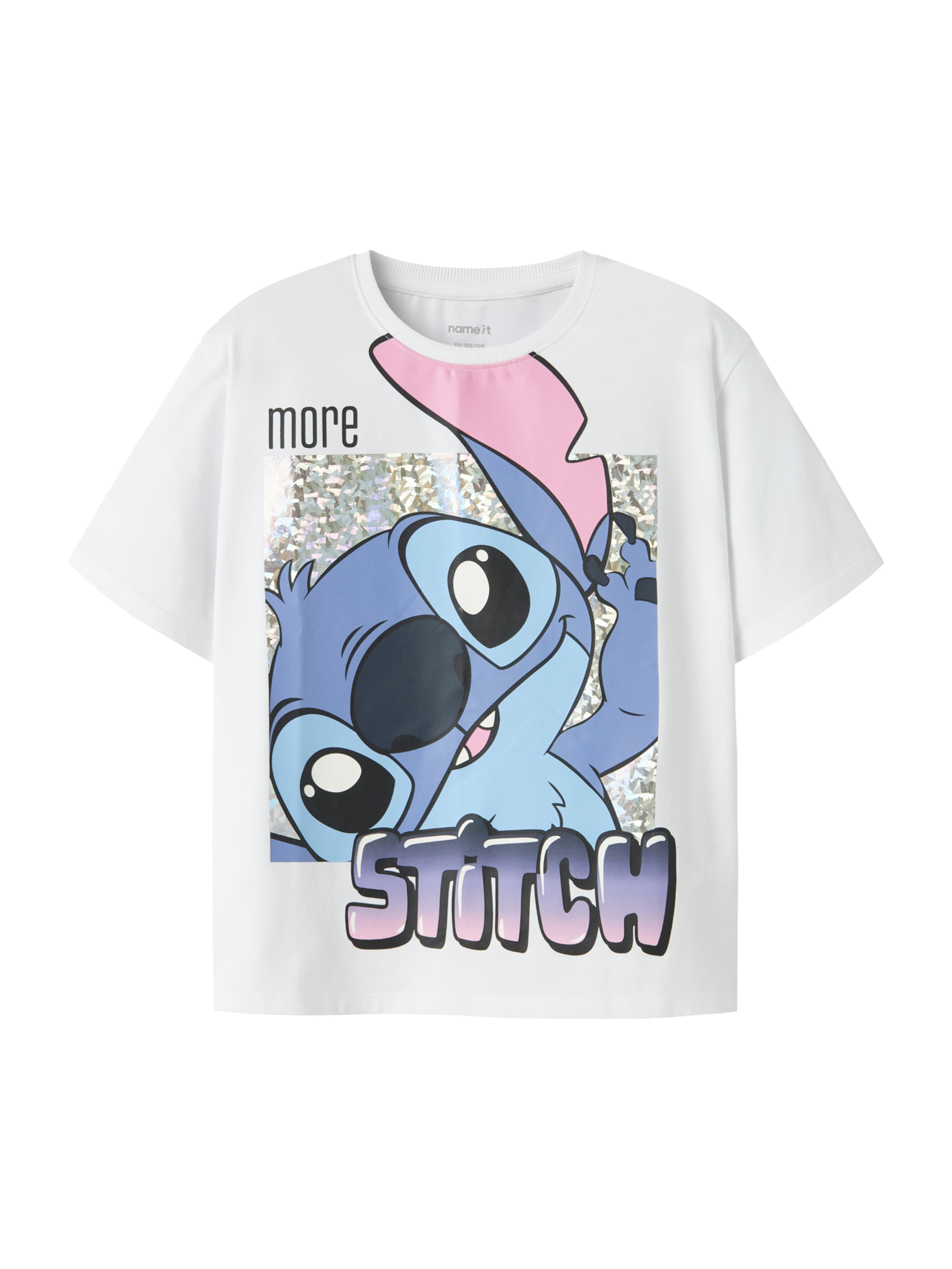 NAME IT Футболка 'NKFFORA STITCH' в Белый: спереди