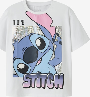 NAME IT Футболка 'NKFFORA STITCH' в Белый: спереди