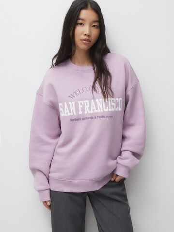 Sweat-shirt Pull&Bear en rose : devant