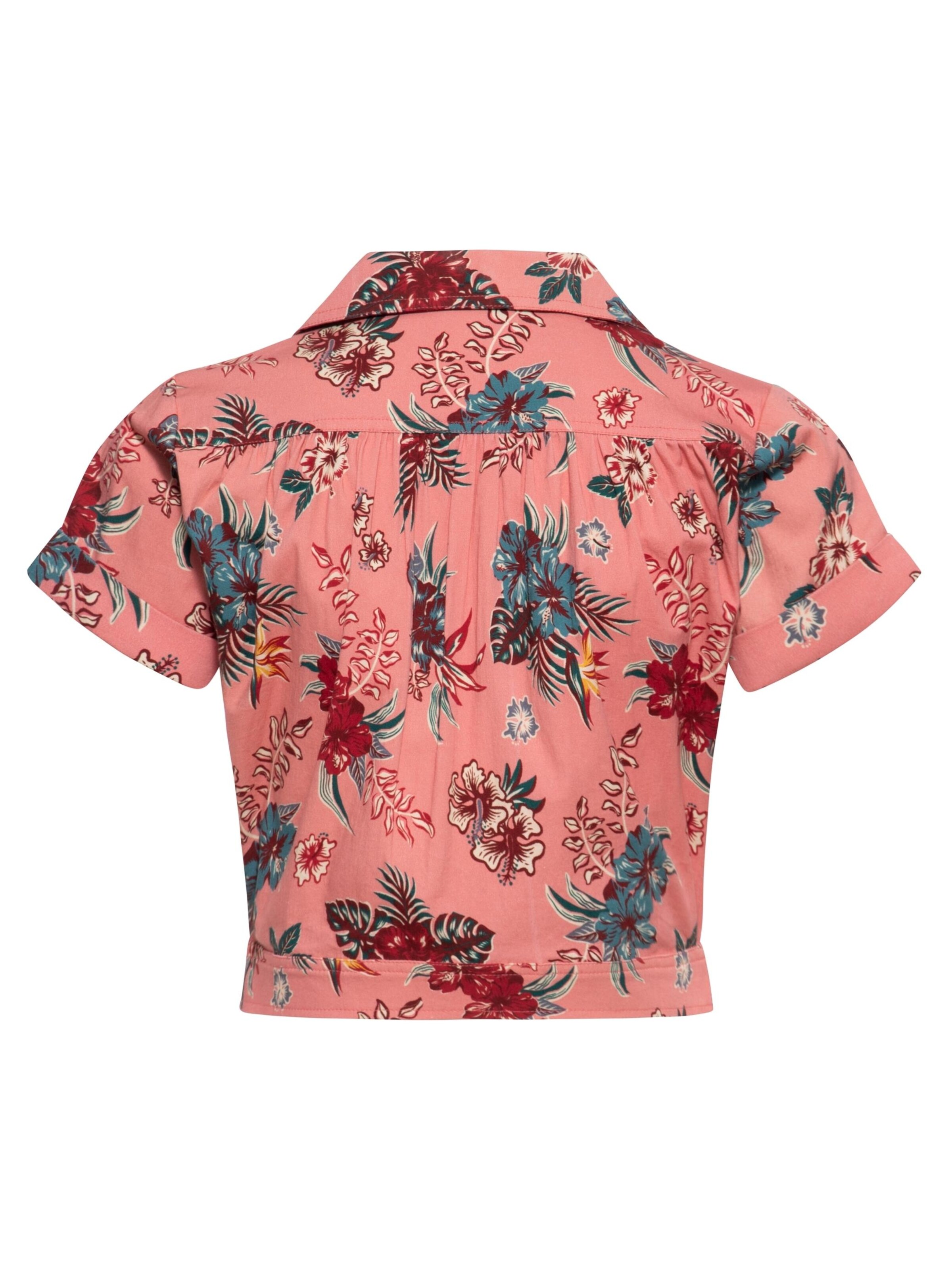 Queen Kerosin Bluse 'Hibiscus' in Pink