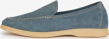 Boggi Milano Mocassins 'Suede' in Blauw: voorkant