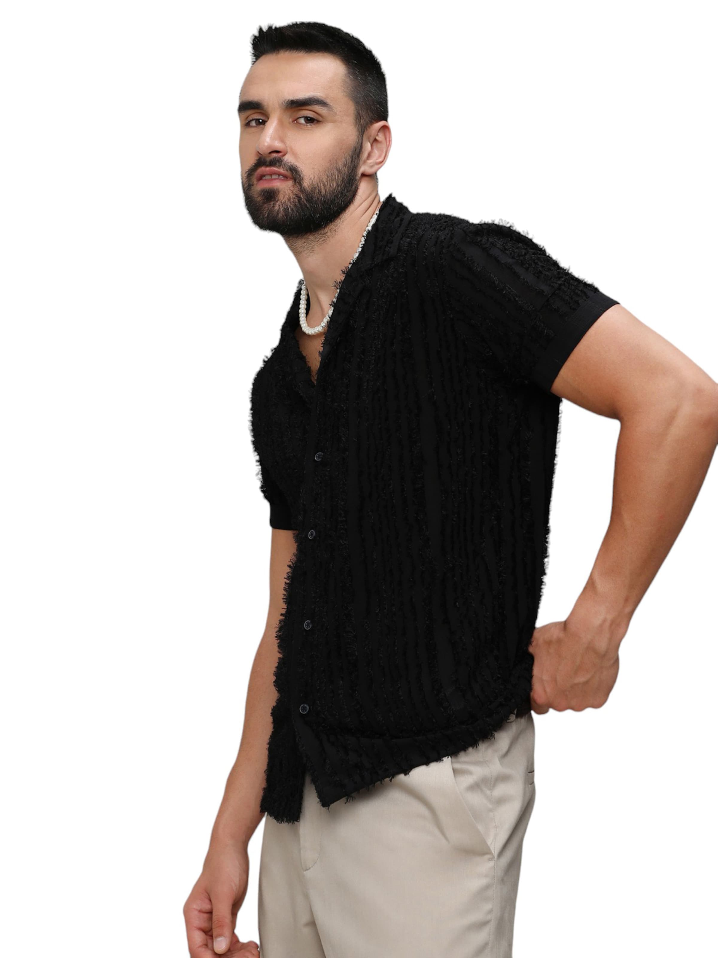 Campus Sutra Úzky strih Košeľa 'Julius' - Čierna