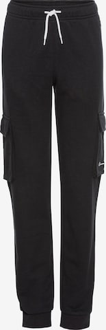 Champion Authentic Athletic Apparel Tapered Workout Pants 'LEGACY ICONS' in Black: front