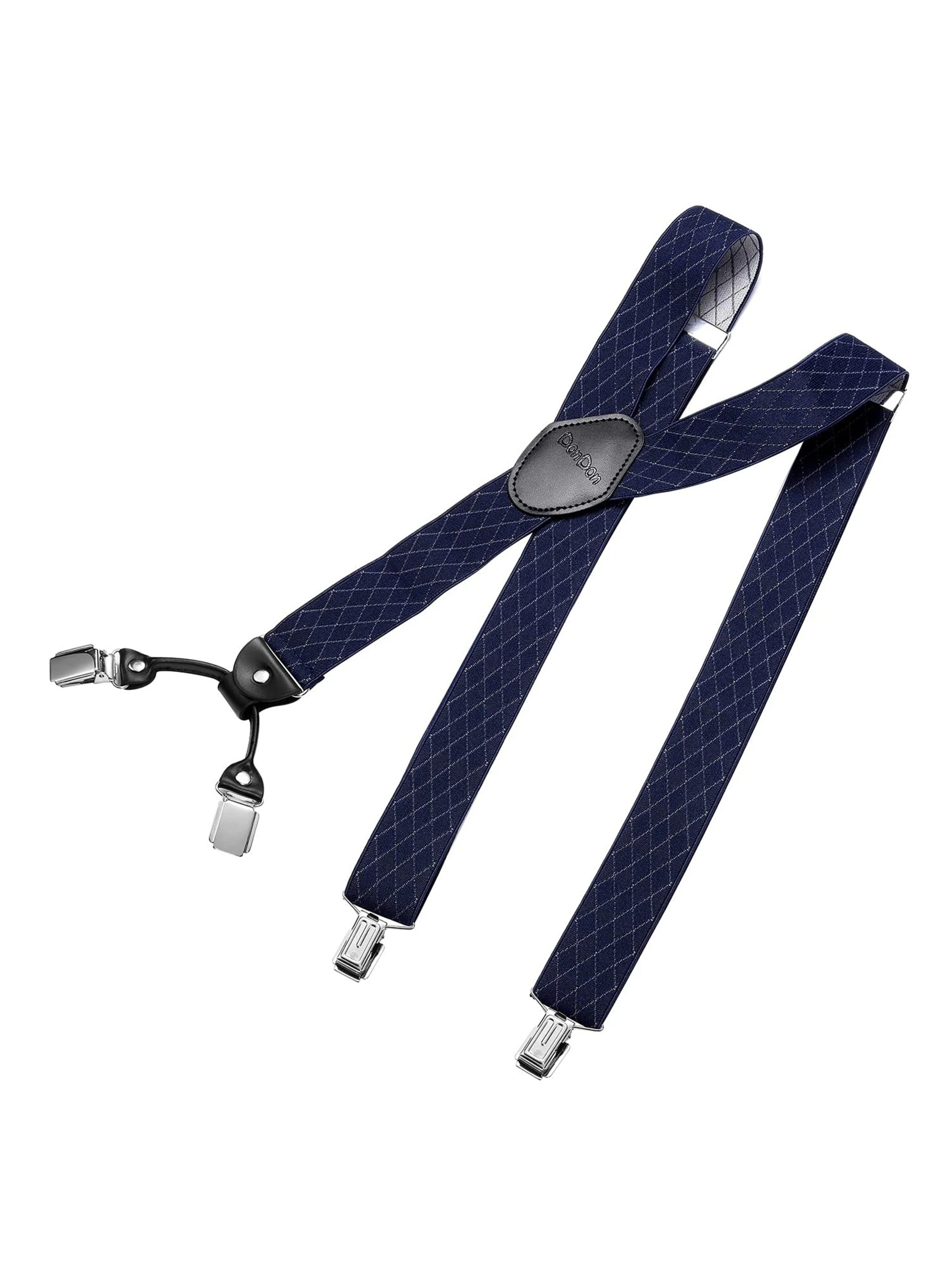 DonDon Hosenträger 'DonDon Hosenträger Herren 3,5 cm breit dunkelrot für Anzug Jeans Chinos Vintage'‌‌‌‌‌ in XS-XL in marine, Produktansicht