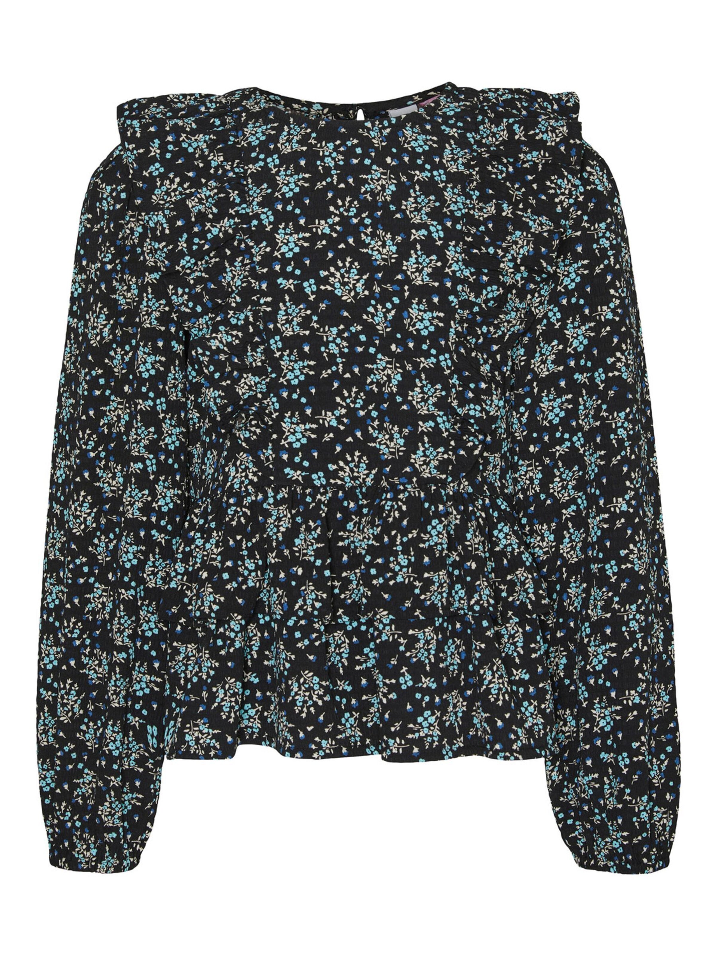 Vero Moda Girl Bluse 'FLORALY' i sort: forside