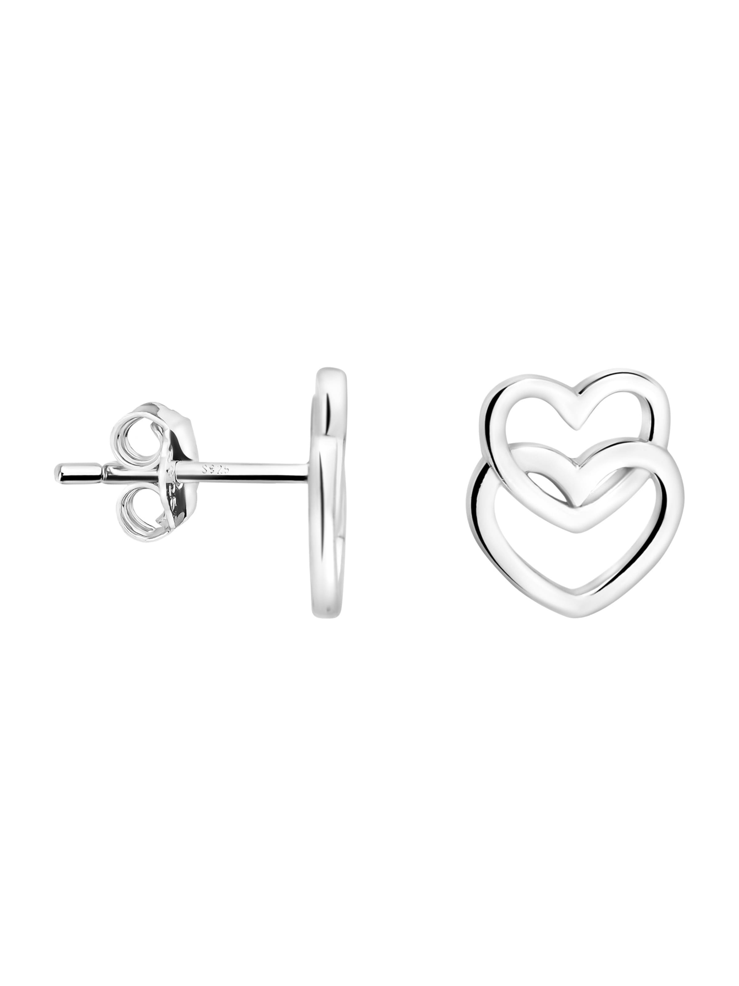 Sofia Milani Ohrringe 'Doubled Heart'‌‌ in Silber: Vorderseite