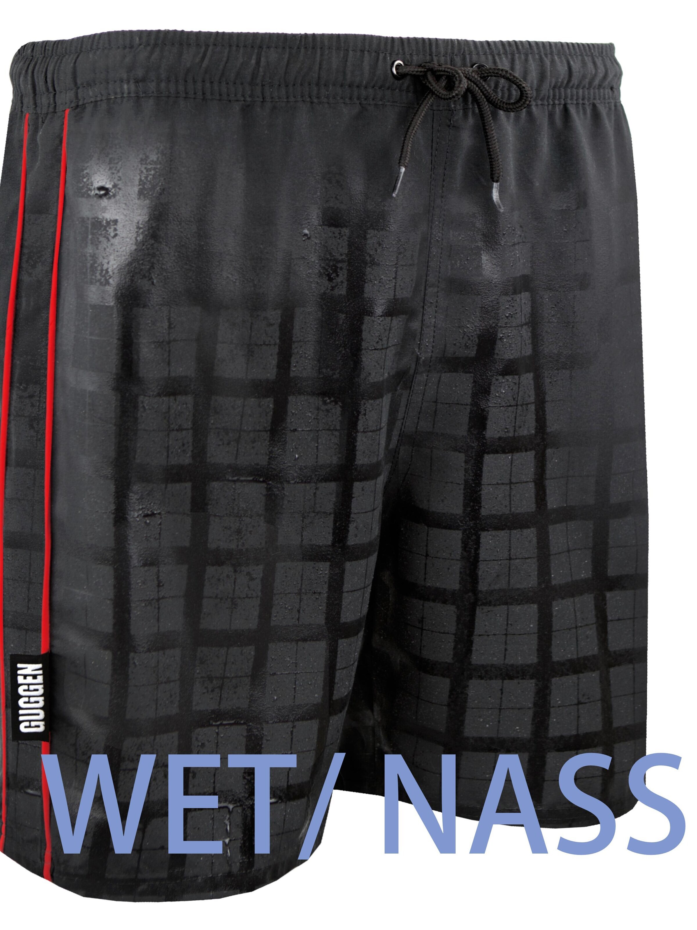 Guggen Mountain Badeshorts 'Boardshorts 1801'‌‌‌‌‌‌‌ in Schwarz