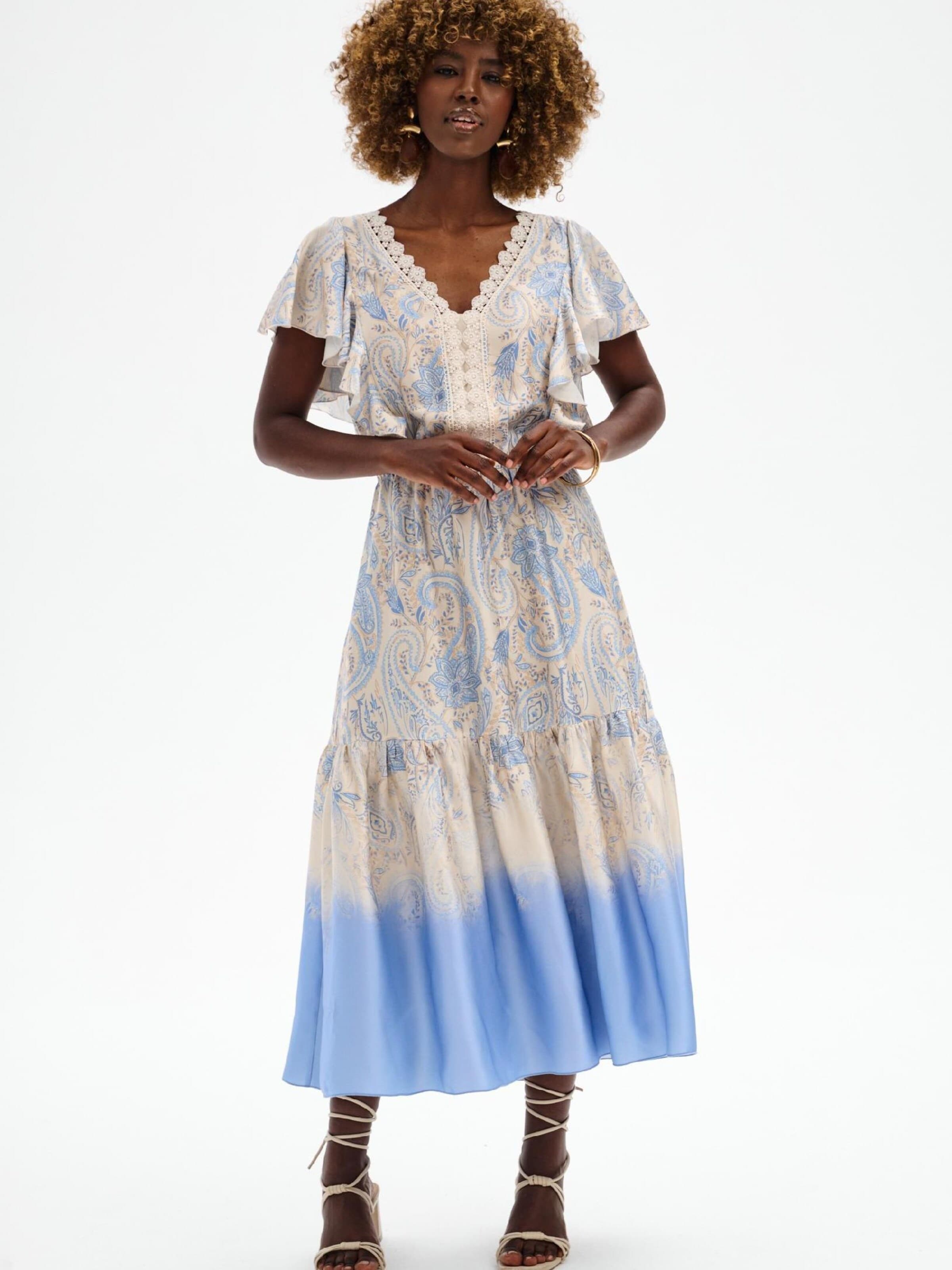 Blue Shadow Dress 'Agatii' in Blue: front