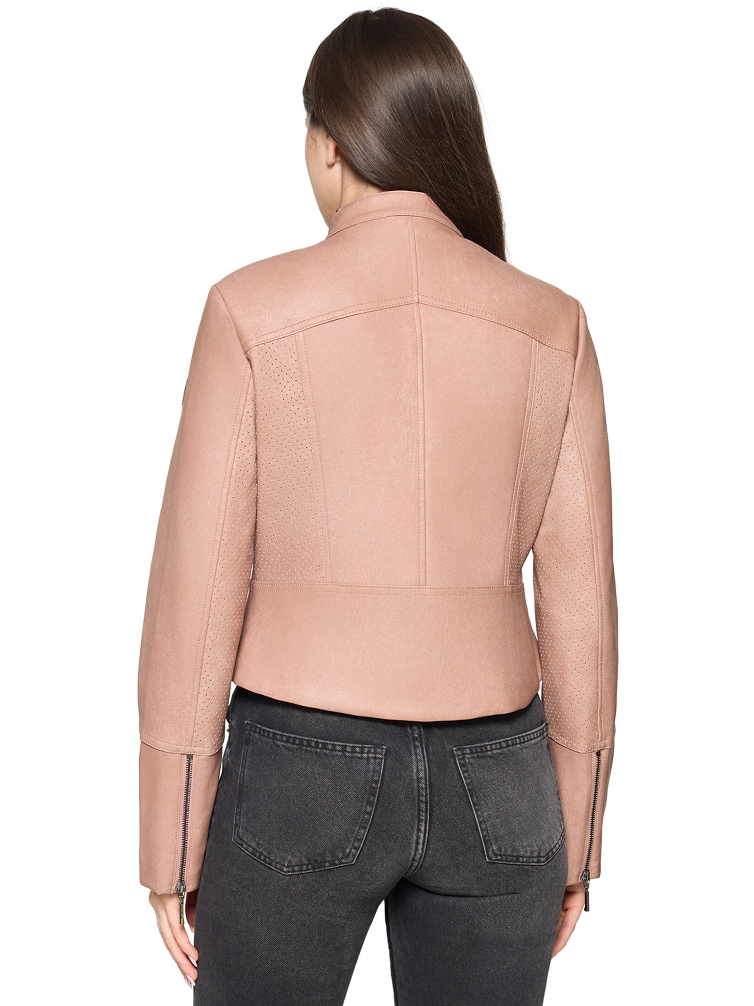 Amber & June Φθινοπωρινό και ανοιξιάτικο μπουφάν σε ροζ