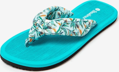 Brasileras Strand-/Badeschuh 'Hibiscus Nudo' in türkis / anthrazit / mint / orange, Produktansicht